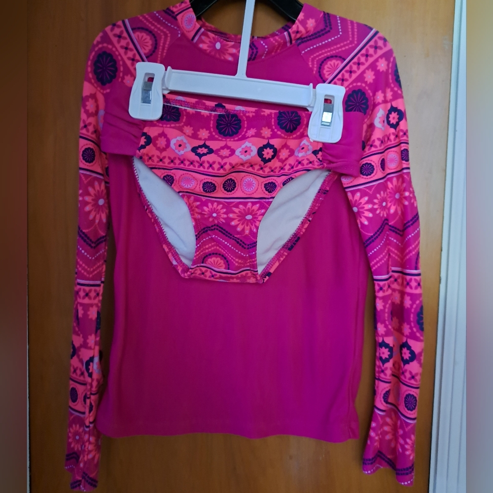 Circo Kids' Pink Patterned Rash Guard Set, 5T